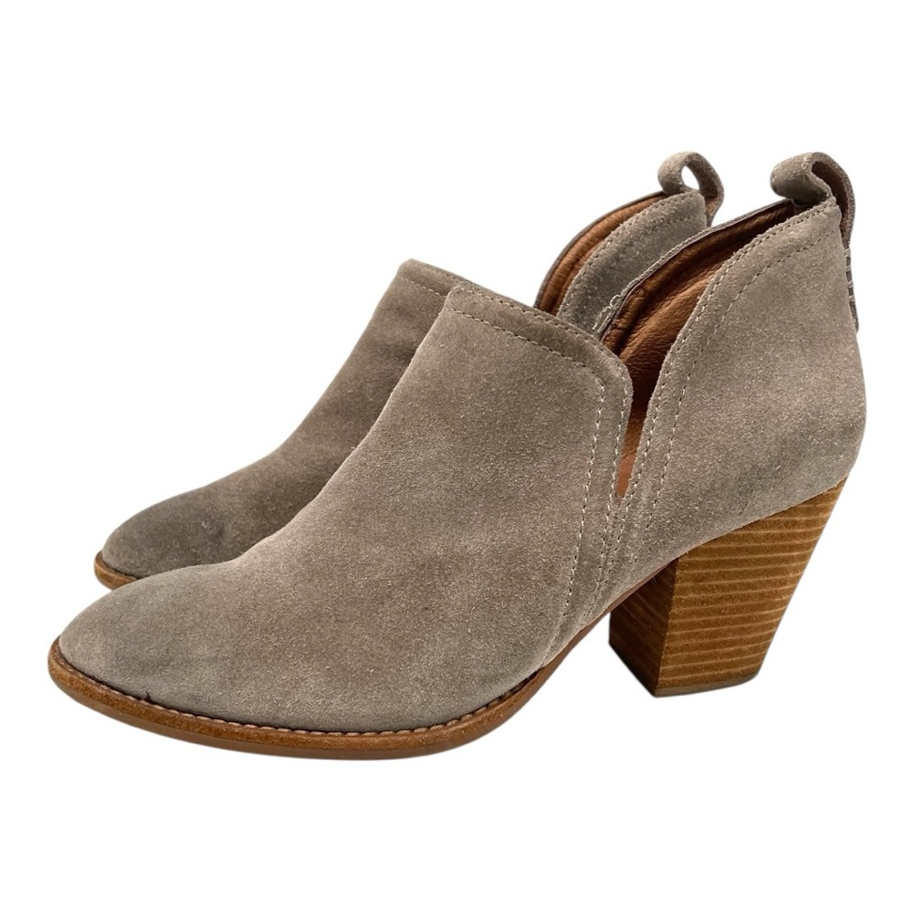 Jeffrey Campbell Rosalee Taupe Gray Suede Leather Ankle Booties Women’s 9.5